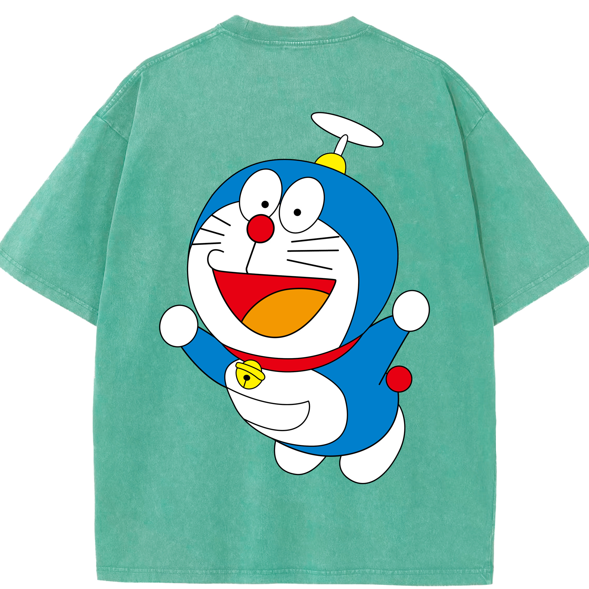 （画像用） ドラえもん Doraemon 綿100% ヴィンテージ風 半袖Tシャツ（背面プリント）
